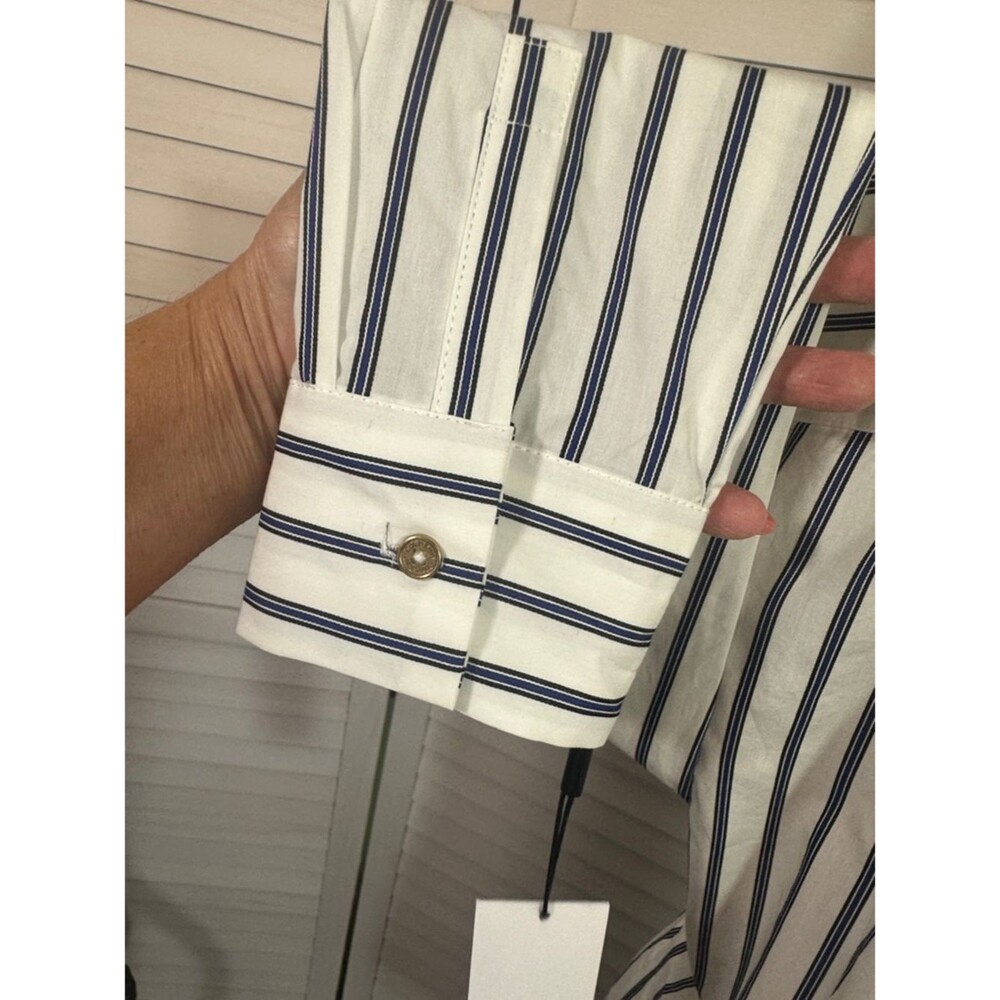 Calvin Kline Blue Stripe Cotton Shirt Dress Size 10 NWT - Picture 9 of 13